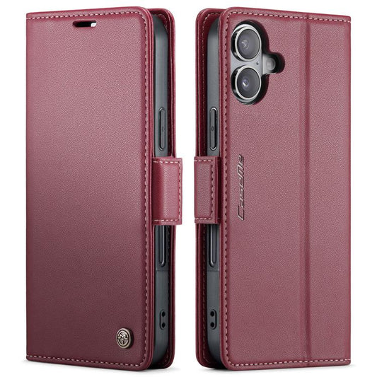For iPhone 17 CaseMe 023 Butterfly Buckle Litchi Texture RFID Anti-theft Leather Phone Case(Red) by CaseMe