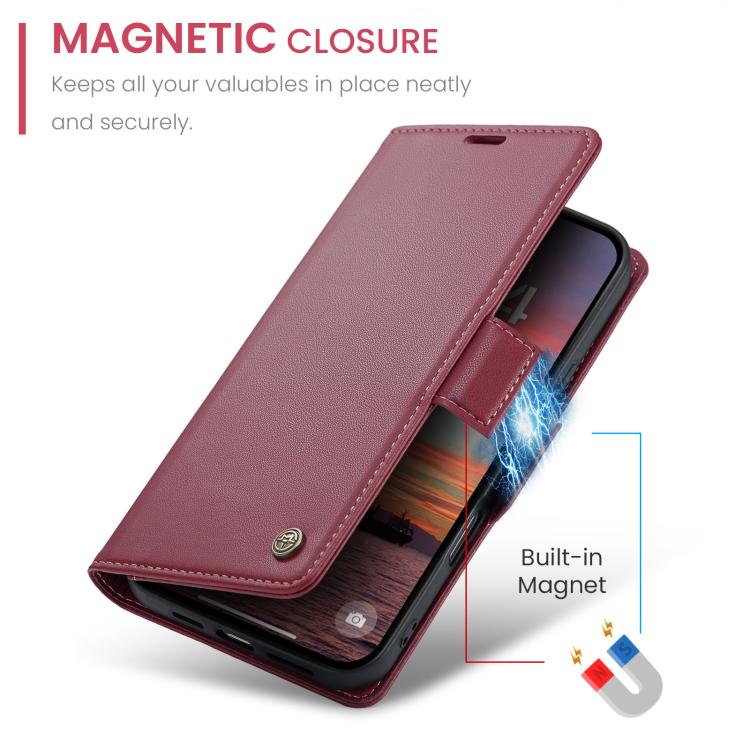 For iPhone 17 CaseMe 023 Butterfly Buckle Litchi Texture RFID Anti-theft Leather Phone Case(Red) by CaseMe