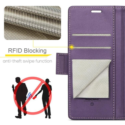 For iPhone 17 Pro CaseMe 023 Butterfly Buckle Litchi Texture RFID Anti-theft Leather Phone Case(Purple) by CaseMe