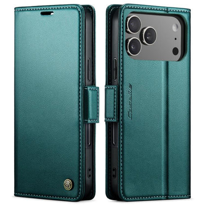 For iPhone 17 Pro Max CaseMe 023 Butterfly Buckle Litchi Texture RFID Anti-theft Leather Phone Case(Green) by CaseMe