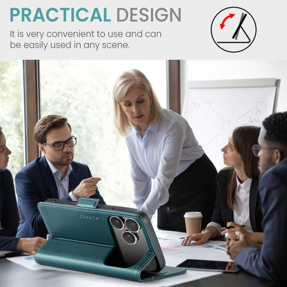 For iPhone 17 Pro Max CaseMe 023 Butterfly Buckle Litchi Texture RFID Anti-theft Leather Phone Case(Green) by CaseMe