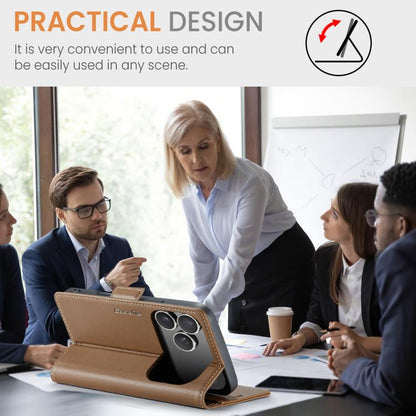 For iPhone 17 Pro Max CaseMe 023 Butterfly Buckle Litchi Texture RFID Anti-theft Leather Phone Case(Brown) by CaseMe