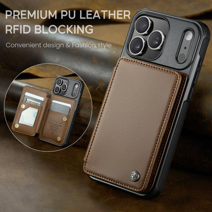 For iPhone 17 Pro CaseMe C22 Card Slots Holder RFID Anti-theft Phone Case(Brown) by CaseMe
