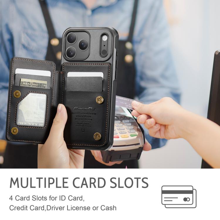 For iPhone 17 Pro CaseMe C22 Card Slots Holder RFID Anti-theft Phone Case(Black) by CaseMe