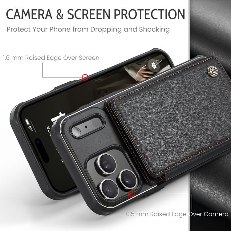 For iPhone 17 Pro CaseMe C22 Card Slots Holder RFID Anti-theft Phone Case(Black) by CaseMe