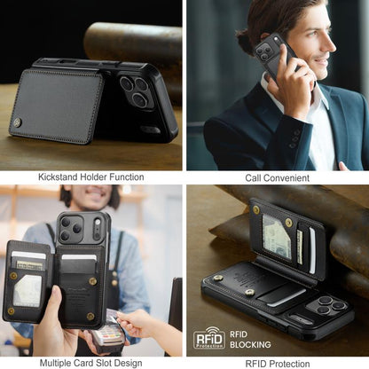 For iPhone 17 Pro CaseMe C22 Card Slots Holder RFID Anti-theft Phone Case(Black) by CaseMe