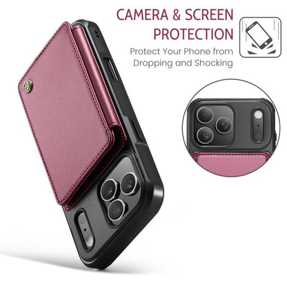 For iPhone 17 Pro CaseMe C22 Card Slots Holder RFID Anti-theft Phone Case(Red) by CaseMe