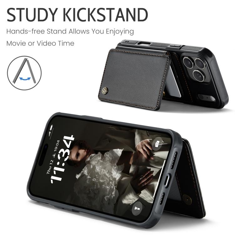 For iPhone 17 Pro Max CaseMe C22 Card Slots Holder RFID Anti-theft Phone Case(Black) by CaseMe