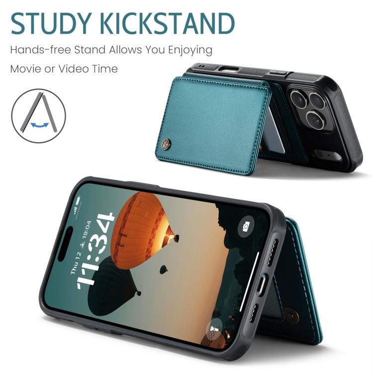 For iPhone 17 Pro Max CaseMe C22 Card Slots Holder RFID Anti-theft Phone Case(Green) by CaseMe