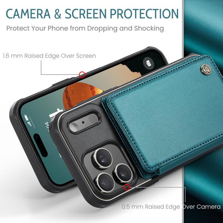 For iPhone 17 Pro Max CaseMe C22 Card Slots Holder RFID Anti-theft Phone Case(Green) by CaseMe