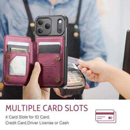 For iPhone 17 Pro Max CaseMe C22 Card Slots Holder RFID Anti-theft Phone Case(Red) by CaseMe