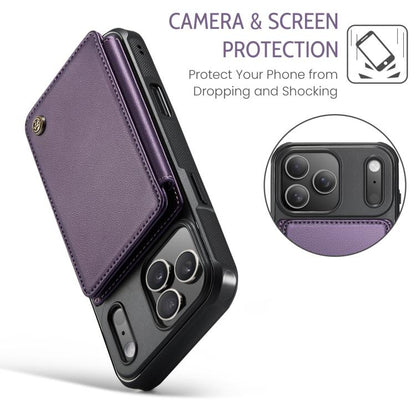For iPhone 17 Pro Max CaseMe C22 Card Slots Holder RFID Anti-theft Phone Case(Purple) by CaseMe