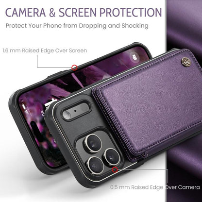 For iPhone 17 Pro Max CaseMe C22 Card Slots Holder RFID Anti-theft Phone Case(Purple) by CaseMe
