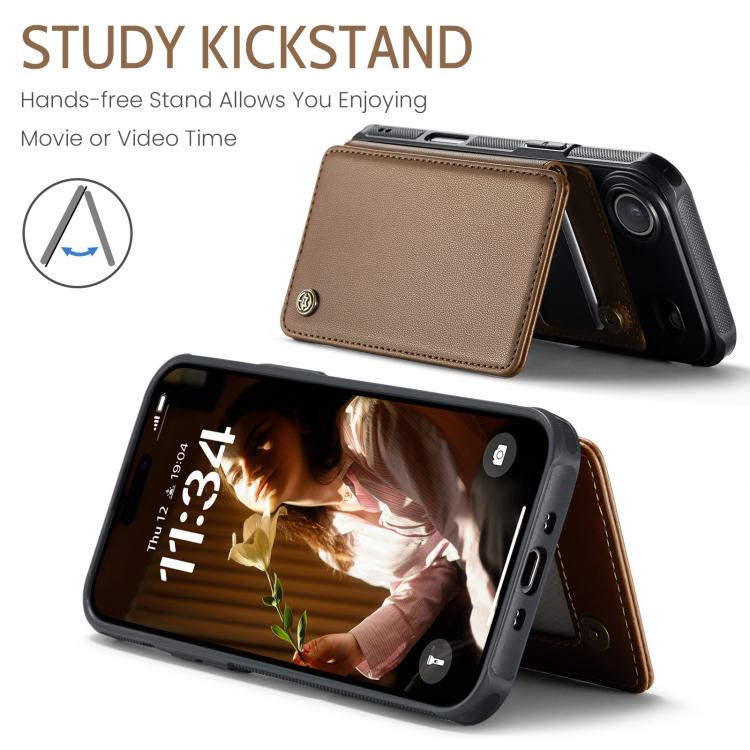 For iPhone Air CaseMe C22 Card Slots Holder RFID Anti-theft Phone Case(Brown) by CaseMe