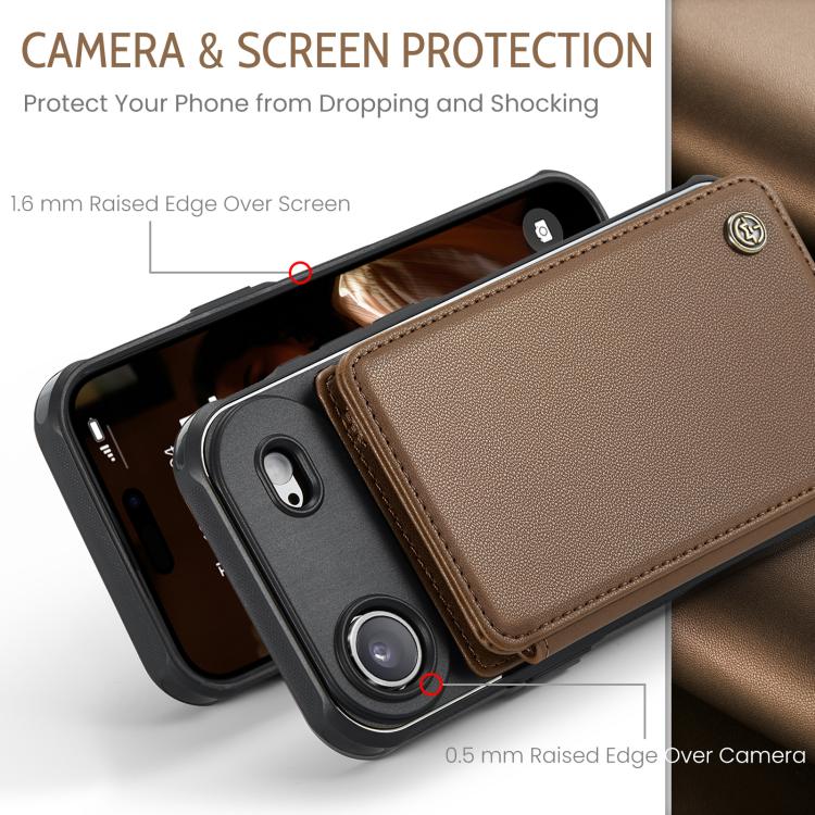 For iPhone Air CaseMe C22 Card Slots Holder RFID Anti-theft Phone Case(Brown) by CaseMe