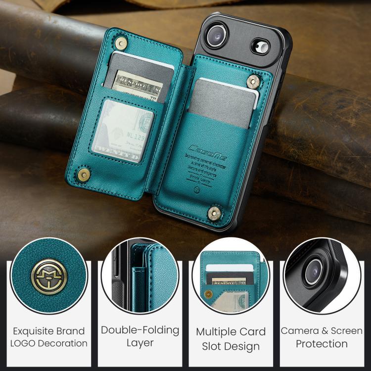 For iPhone Air CaseMe C22 Card Slots Holder RFID Anti-theft Phone Case(Green) by CaseMe