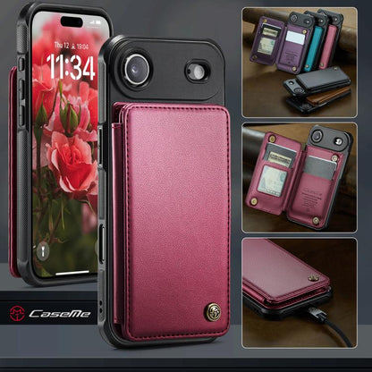 For iPhone Air CaseMe C22 Card Slots Holder RFID Anti-theft Phone Case(Red) by CaseMe