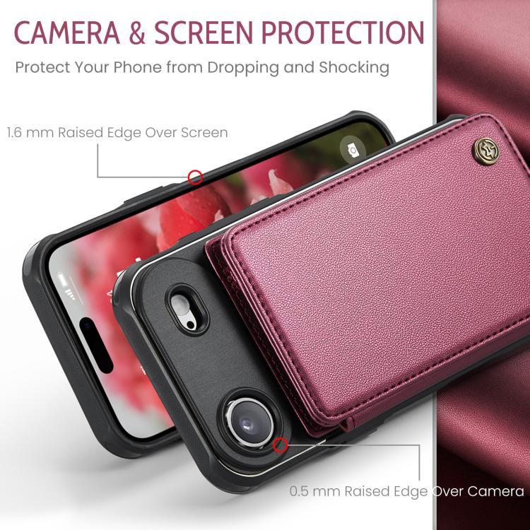For iPhone Air CaseMe C22 Card Slots Holder RFID Anti-theft Phone Case(Red) by CaseMe