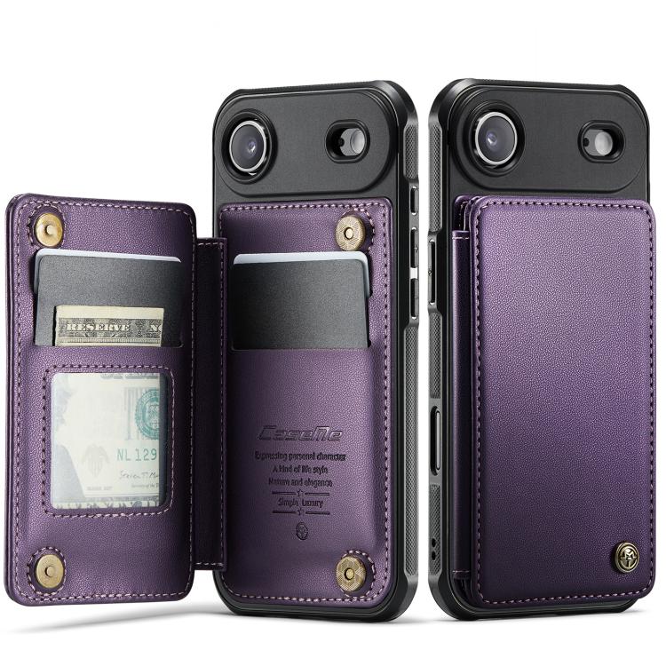 For iPhone Air CaseMe C22 Card Slots Holder RFID Anti-theft Phone Case(Purple) by CaseMe