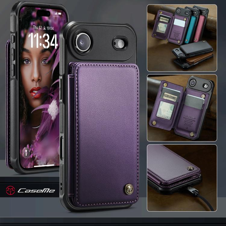 For iPhone Air CaseMe C22 Card Slots Holder RFID Anti-theft Phone Case(Purple) by CaseMe