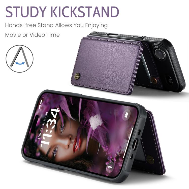For iPhone Air CaseMe C22 Card Slots Holder RFID Anti-theft Phone Case(Purple) by CaseMe