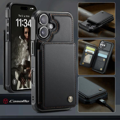 For iPhone 17 CaseMe C22 Card Slots Holder RFID Anti-theft Phone Case(Black) by CaseMe