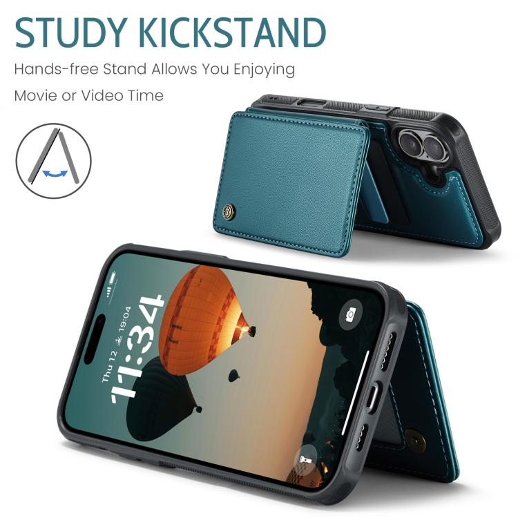 For iPhone 17 CaseMe C22 Card Slots Holder RFID Anti-theft Phone Case(Green) by CaseMe