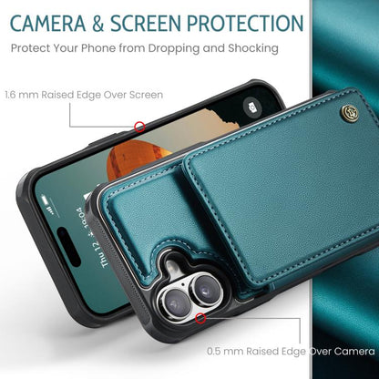 For iPhone 17 CaseMe C22 Card Slots Holder RFID Anti-theft Phone Case(Green) by CaseMe