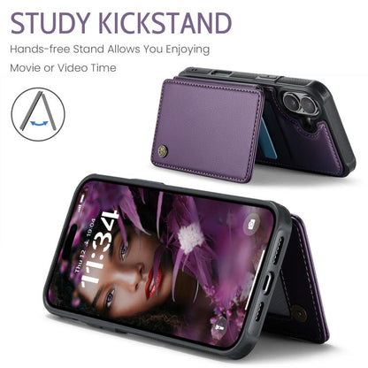 For iPhone 17 CaseMe C22 Card Slots Holder RFID Anti-theft Phone Case(Purple) by CaseMe