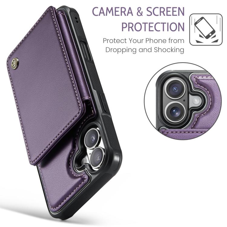 For iPhone 17 CaseMe C22 Card Slots Holder RFID Anti-theft Phone Case(Purple) by CaseMe