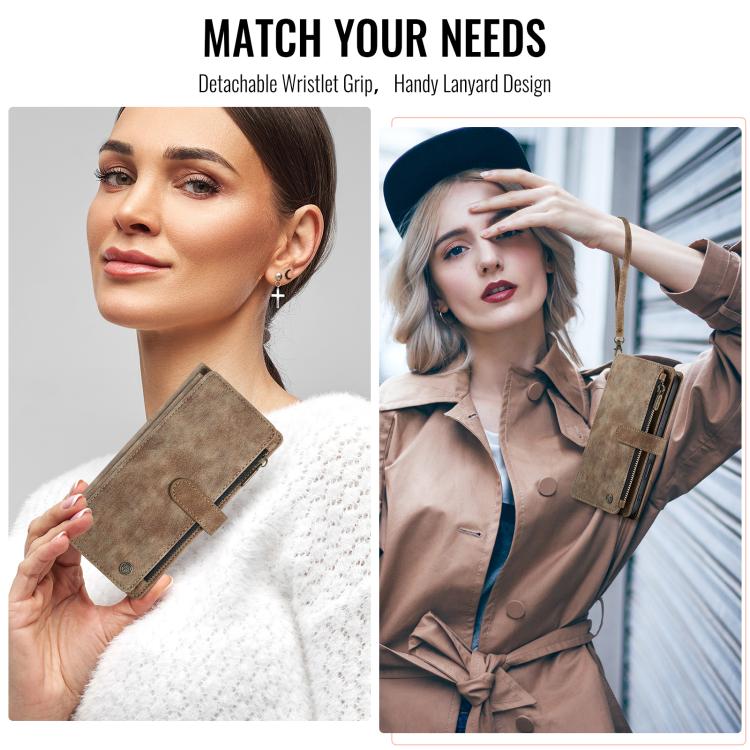 For iPhone 17 CaseMe C30 Card Slots Zipper Wallet Leather Phone Case(Brown) by CaseMe