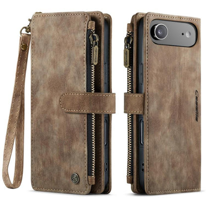 For iPhone Air CaseMe C30 Card Slots Zipper Wallet Leather Phone Case(Brown) by CaseMe