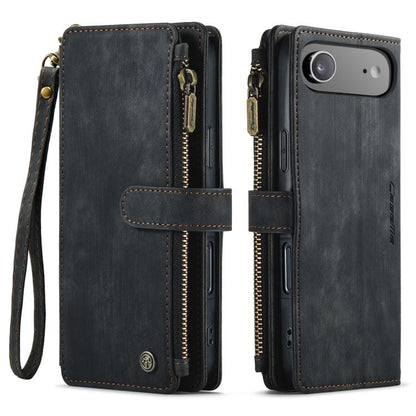 For iPhone Air CaseMe C30 Card Slots Zipper Wallet Leather Phone Case(Black) by CaseMe