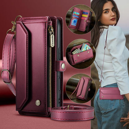 For iPhone 17 CaseMe C36 Card Slots Zipper Wallet RFID Anti-theft Leather Phone Case(Red) by CaseMe