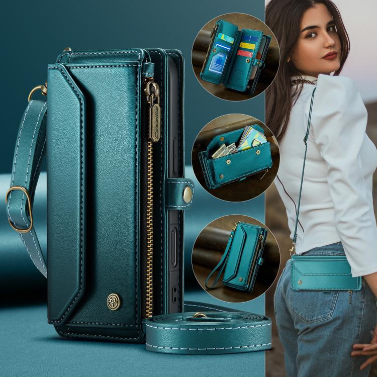 For iPhone 17 CaseMe C36 Card Slots Zipper Wallet RFID Anti-theft Leather Phone Case(Blue) by CaseMe