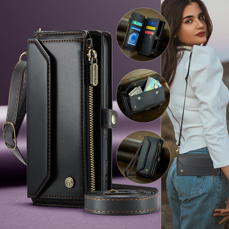 For iPhone 17 CaseMe C36 Card Slots Zipper Wallet RFID Anti-theft Leather Phone Case(Black) by CaseMe