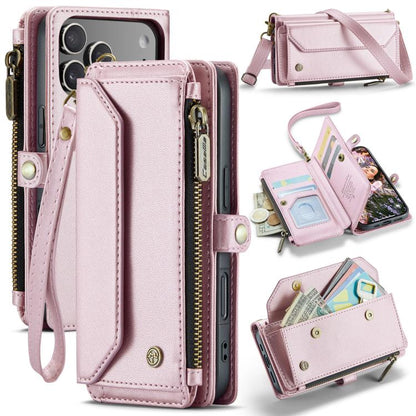 For iPhone 17 Pro CaseMe C36 Card Slots Zipper Wallet RFID Anti-theft Leather Phone Case(Pink) by CaseMe