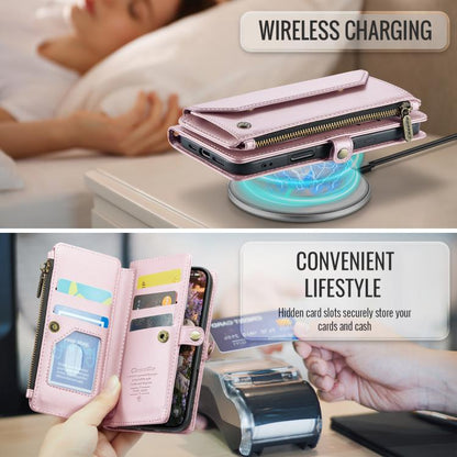 For iPhone 17 Pro CaseMe C36 Card Slots Zipper Wallet RFID Anti-theft Leather Phone Case(Pink) by CaseMe