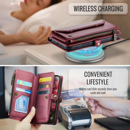 For iPhone 17 Pro CaseMe C36 Card Slots Zipper Wallet RFID Anti-theft Leather Phone Case(Red) by CaseMe