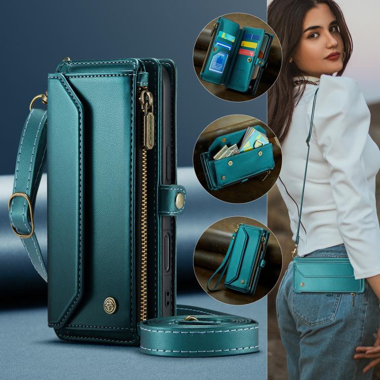 For iPhone 17 Pro CaseMe C36 Card Slots Zipper Wallet RFID Anti-theft Leather Phone Case(Blue) by CaseMe