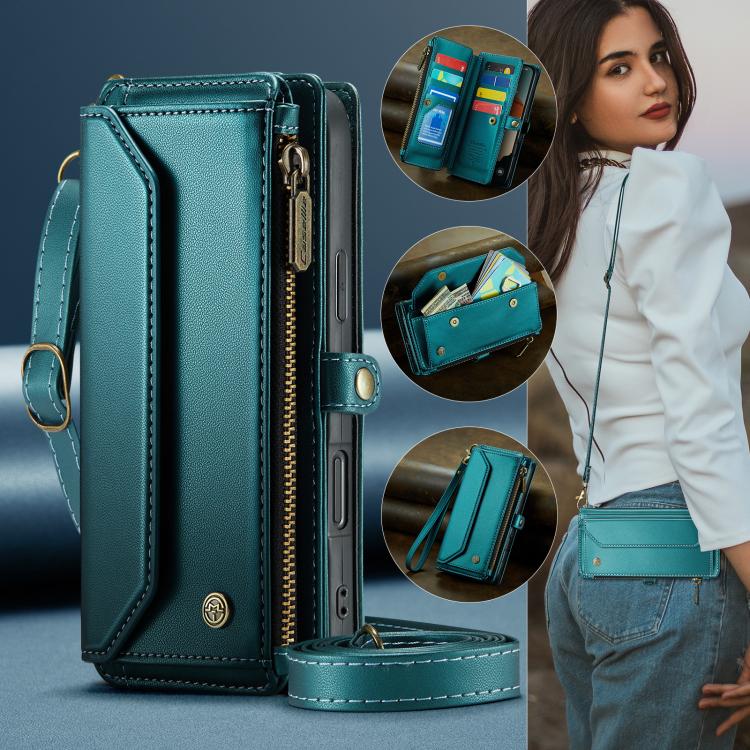 For iPhone 17 Pro Max CaseMe C36 Card Slots Zipper Wallet RFID Anti-theft Leather Phone Case(Blue) by CaseMe