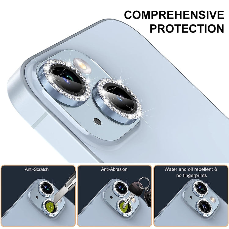 For iPhone 16 / 16 Plus ENKAY AR Anti-reflection Individual Diamond Ring Camera Lens Glass Full Film(Golden) by ENKAY