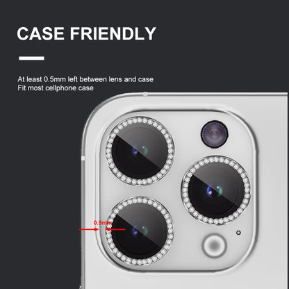 For iPhone 16 / 16 Plus ENKAY AR Anti-reflection Individual Diamond Ring Camera Lens Glass Full Film(Sky Blue) by ENKAY