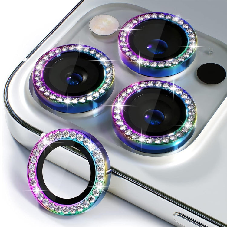 For iPhone 16 Pro / 16 Pro Max ENKAY AR Anti-reflection Individual Diamond Ring Camera Lens Glass Full Film(Colorful) by ENKAY