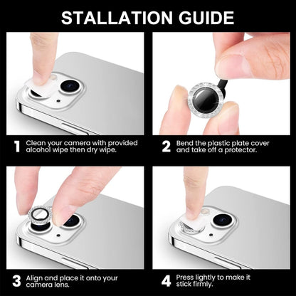 For iPhone 16 Pro / 16 Pro Max ENKAY AR Anti-reflection Individual Diamond Ring Camera Lens Glass Full Film(Black) by ENKAY