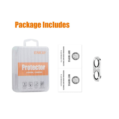 For iPhone 16 / 16 Plus ENKAY Hat-Prince Blink Diamond Camera Lens Aluminium Alloy Tempered Glass Film(Dark Purple) by ENKAY