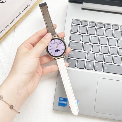 For Samsung Galaxy Watch 5 Pro 45mm Slim Magnetic Buckle 20mm Microfiber Leather Watch Band(Apricot+Caramel Macchiato) by bashfashion