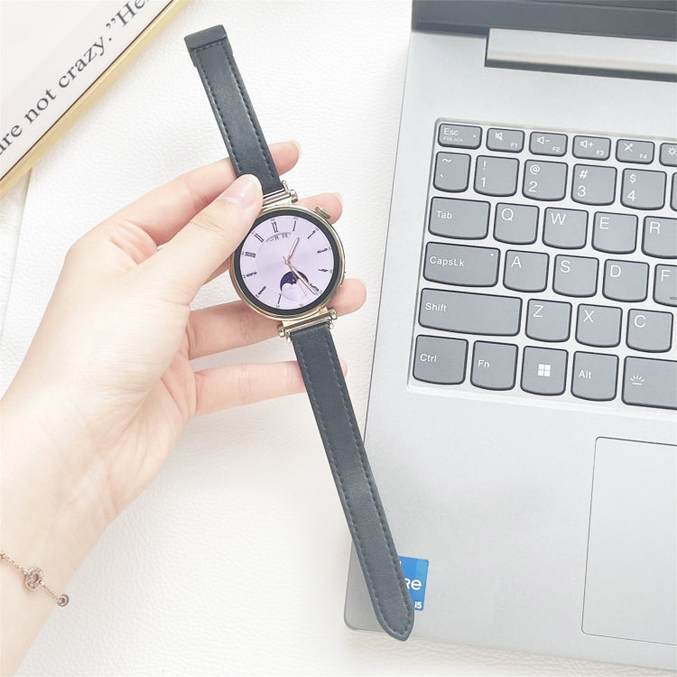 For Samsung Gear Sport Slim Magnetic Buckle 20mm Microfiber Leather Watch Band(Black) by bashfashion