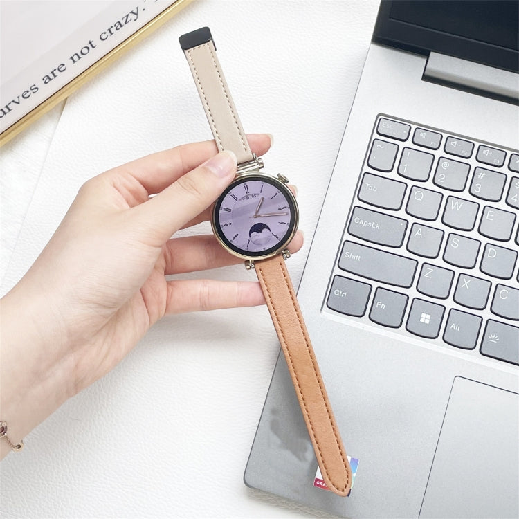 For Samsung Galaxy Watch 6 40 / 44mm Slim Magnetic Buckle 20mm Microfiber Leather Watch Band(Aimaorange+Cream Apricot) by bashfashion