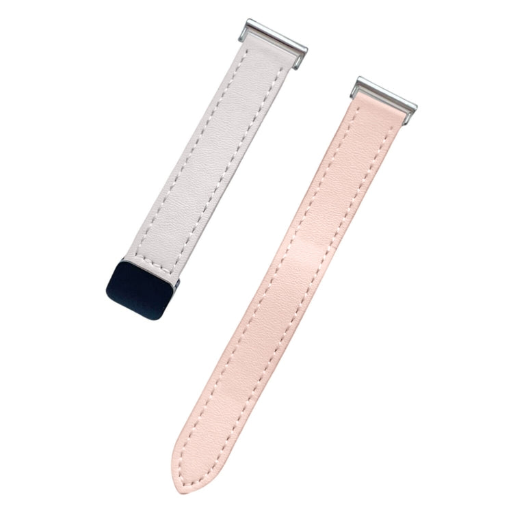 For Samsung Galaxy Watch 4 Classic 42 / 46mm Slim Magnetic Buckle 20mm Microfiber Leather Watch Band(Pink+Apricot) by bashfashion